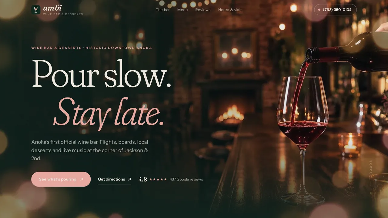 Ambi Wine Bar & Desserts homepage